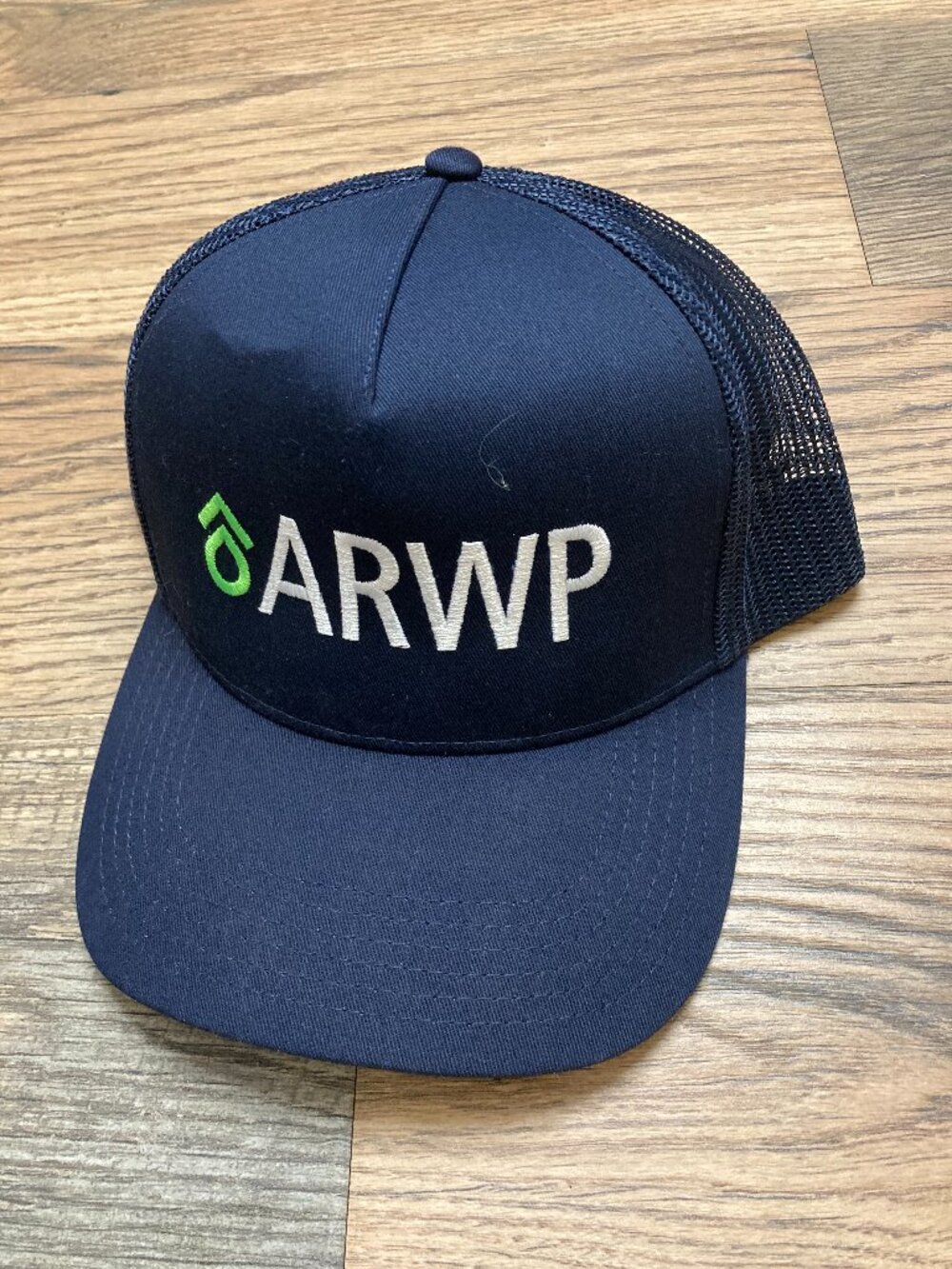 OTTO ARWP Navy Blue Trucker Hat Snapback Cap Embroidered Logo Mesh One Size